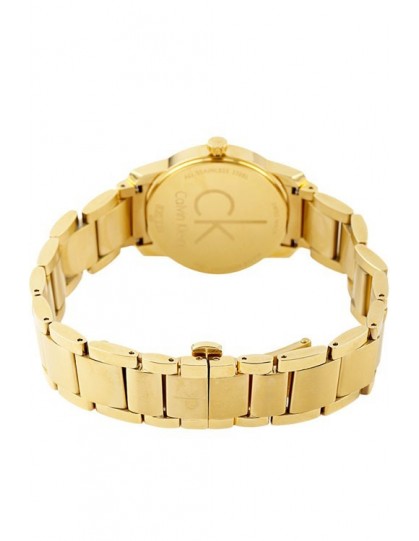 Calvin Klein City White Dial Gold Steel Strap Watch for Women - K2G23546