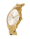 Calvin Klein City White Dial Gold Steel Strap Watch for Women - K2G23546