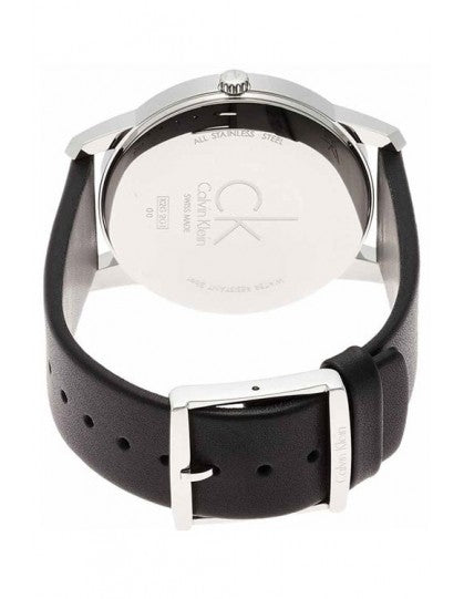 Calvin Klein City Quartz Black Dial Black Leather Strap Watch for Men - K2G2G1C1