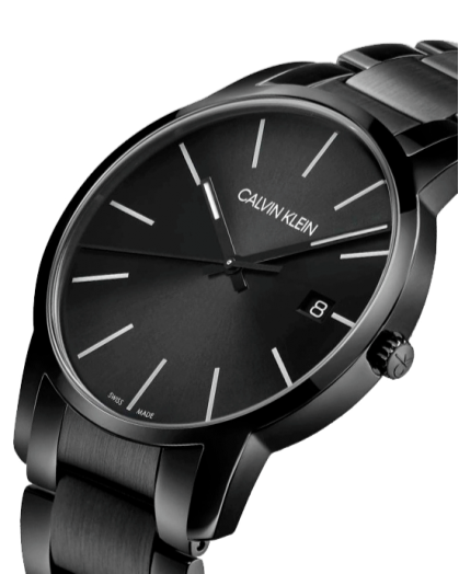 Calvin Klein City Quartz Black Dial Black Steel Strap Watch for Men - K2G2G4B1