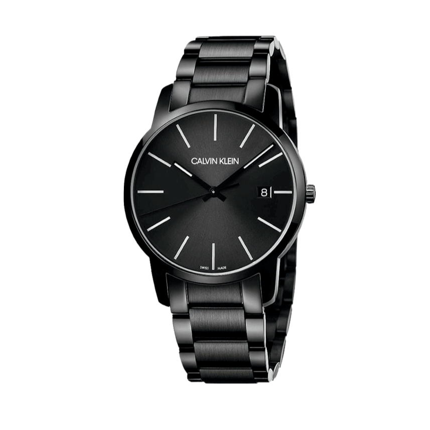 Calvin Klein City Quartz Black Dial Black Steel Strap Watch for Men - K2G2G4B1