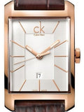 Calvin Klein Window White Dial Brown Leather Strap Watch for Women - K2M23620