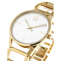 Calvin Klein Stately Silver Dial Gold Steel Strap Watch for Women - K3G23526