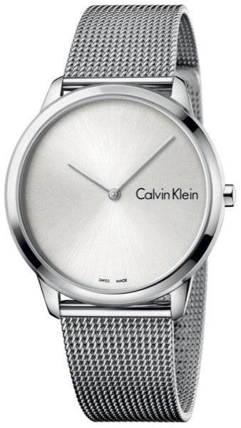 Calvin Klein Minimal Silver Dial Silver Mesh Bracelet Watch for Men - K3M211Y6