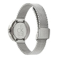 Calvin Klein Firm Black Dial Silver Mesh Bracelet Watch for Women - K3N23121