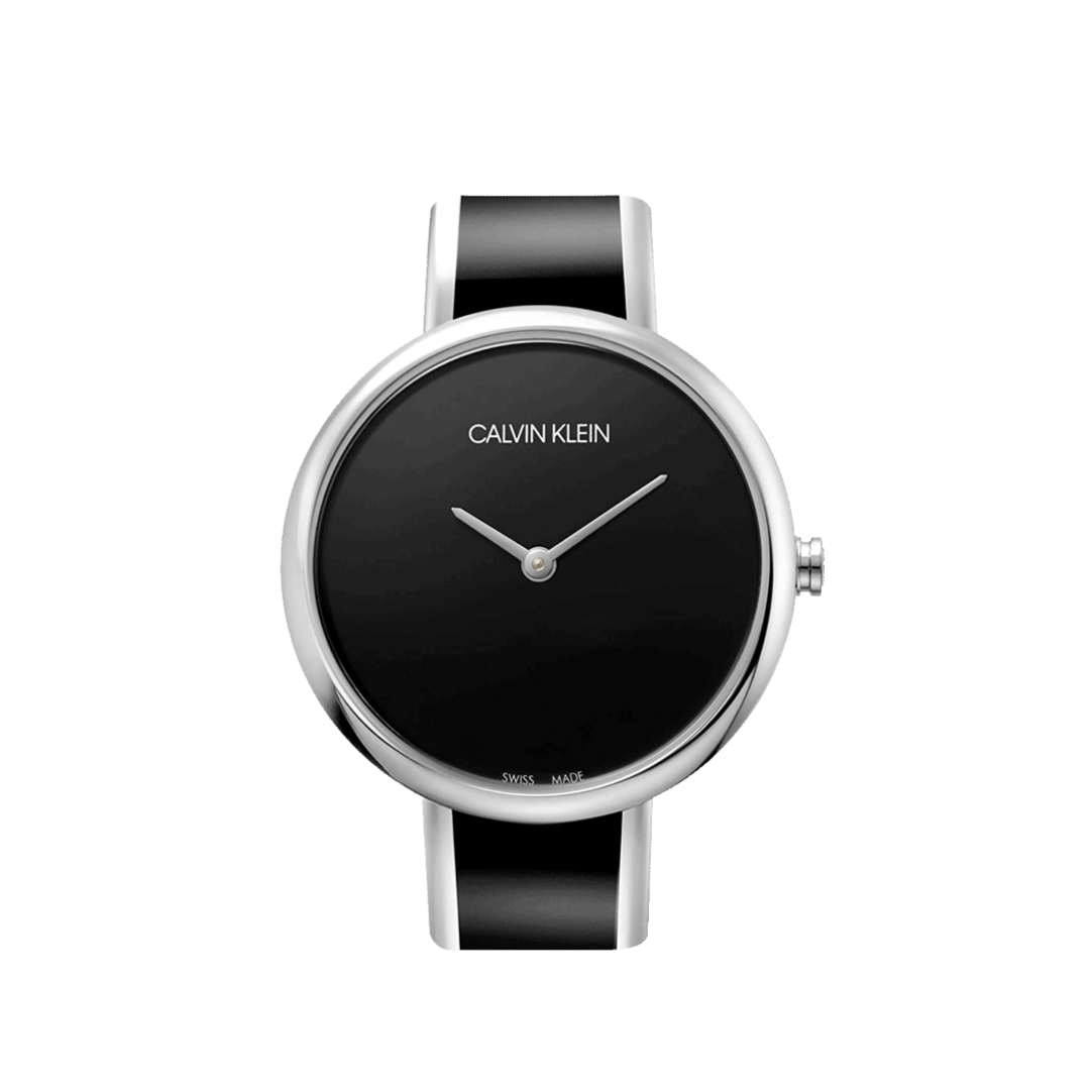 Calvin Klein Seduce Black Dial Two Tone Steel Strap Watch for Women - K4E2N111