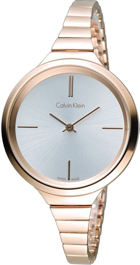 Calvin Klein Lively White Dial Rose Gold Steel Strap Watch for Women - K4U23626