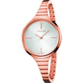 Calvin Klein Lively White Dial Rose Gold Steel Strap Watch for Women - K4U23626