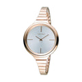 Calvin Klein Lively White Dial Rose Gold Steel Strap Watch for Women - K4U23626