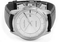 Calvin Klein Infinity Silver Dial Black Leather Strap Watch for Men - K5S341C6