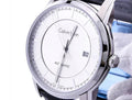 Calvin Klein Infinity Silver Dial Black Leather Strap Watch for Men - K5S341C6