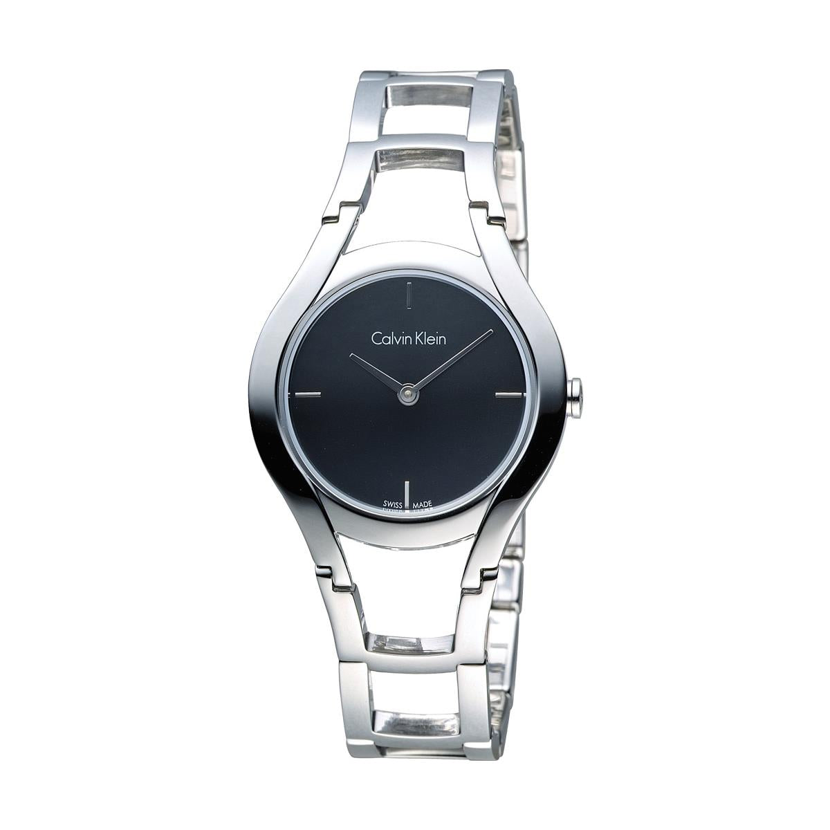 Calvin Klein Class Black Dial Silver Steel Strap Watch for Women - K6R23121