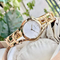 Calvin Klein Class White Dial Gold Steel Strap Watch for Women - K6R23526