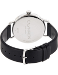 Calvin Klein Even White Dial Black Leather Strap Watch for Women - K7B211C6