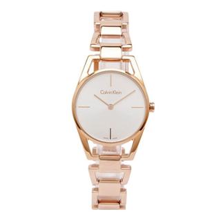 Calvin Klein Dainty White Dial Rose Gold Steel Strap Watch for Women - K7L23646