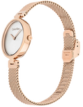 Calvin Klein Authentic Silver Dial Rose Gold Mesh Bracelet Watch for Women - K8G23626