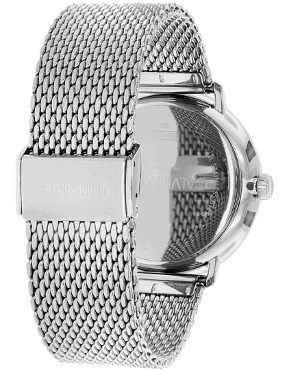 Calvin Klein High Noon Black Dial Silver Mesh Bracelet Watch for Men - K8M21121