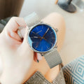 Calvin Klein High Noon Quartz Blue Dial Silver Mesh Bracelet Watch for Men - K8M2112N