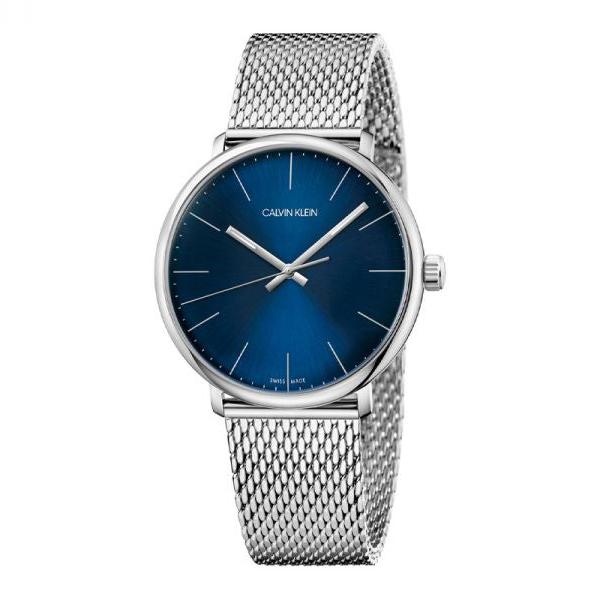 Calvin Klein High Noon Quartz Blue Dial Silver Mesh Bracelet Watch for Men - K8M2112N