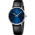 Calvin Klein High Noon Quartz Blue Dial Black Leather Strap Watch for Men - K8M211CN