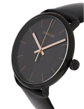 Calvin Klein High Noon Quartz Black Dial Black Leather Strap Watch for Men - K8M214CB