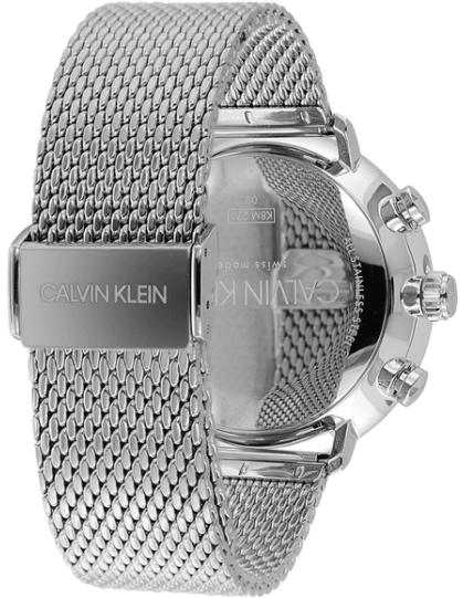 Calvin Klein High Noon Silver Dial Silver Mesh Bracelet Watch for Men - K8M27126