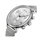 Calvin Klein High Noon Chronograph Silver Dial Silver Mesh Bracelet Watch for Men - K8M27126