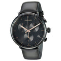 Calvin Klein High Noon Chronograph Black Dial Black Leather Strap Watch for Men - K8M274CB