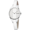 Calvin Klein Rebel White Dial White Leather Strap Watch for Women - K8P231L6