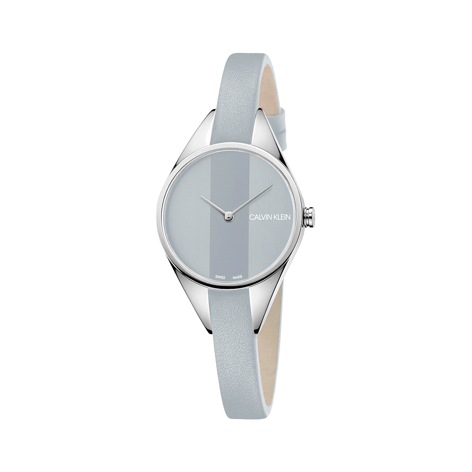 Calvin Klein Rebel Grey Dial Grey Leather Strap Watch for Women - K8P231Q4