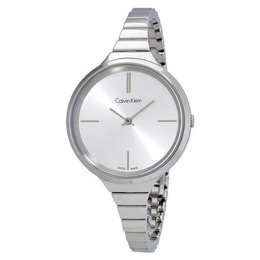 Calvin Klein Lively Silver Dial Silver Steel Strap Watch for Women - K4U23126