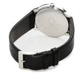 Calvin Klein Minimalist Silver Dial Black Leather Strap Watch for Men - K3M211C6