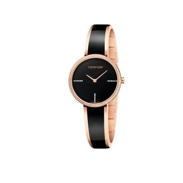 Calvin Klein Seduce Black Dial Two Tone Steel Strap Watch for Women - K4E2NX1S