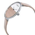 Calvin Klein Rise White Beige Dial Beige Leather Strap Watch for Women - K7A231XH