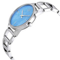 Calvin Klein Stately Mother of Pearl Blue Dial Silver Steel Strap Watch for Women - K3G2312N