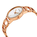 Calvin Klein Stately White Dial Rose Gold Steel Strap Watch for Women - K3G23626