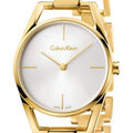 Calvin Klein Dainty White Dial Gold Steel Strap Watch for Women - K7L23546