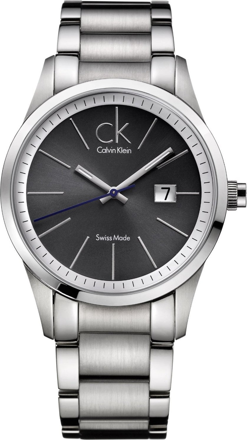 Calvin Klein Bold Black Dial Silver Steel Strap Watch for Men - K2246107