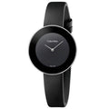 Calvin Klein Chic Black Dial Black Leather Strap Watch for Women - K7N23CB1