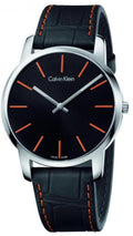 Calvin Klein City Black Dial Black Leather Strap Watch for Men - K2G211C1