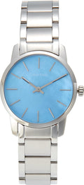 Calvin Klein City Mother of Pearl Blue Dial Silver Steel Strap Watch for Women - K2G2314X