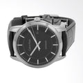 Calvin Klein Infinity Automatic Black Dial Black Leather Strap Watch for Men - K5S341C1