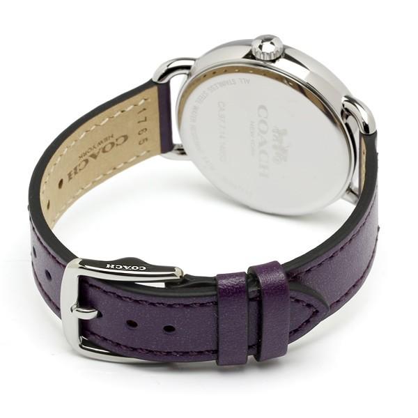 Coach Delancey White Dial Purple Leather Strap Watch for Women - 14502886