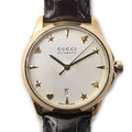 Gucci G Timeless Automatic Unisex Brown Leather Strap Watch - YA126470