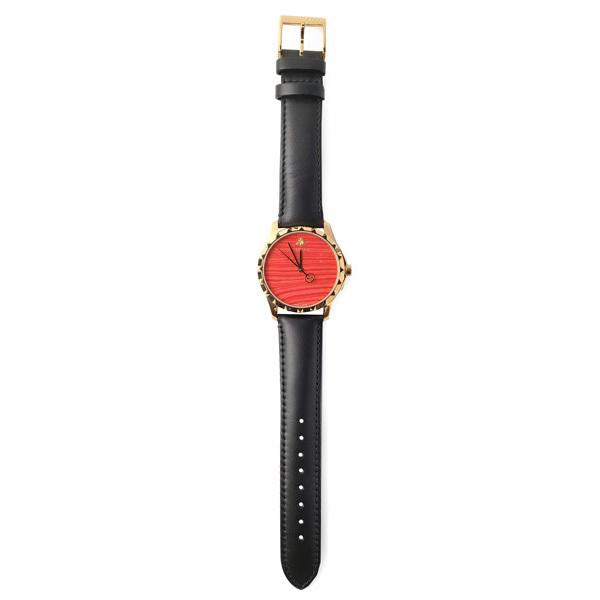 Gucci G Timeless Quartz Red Dial Black Leather Strap Watch For Men - YA126464