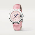 Cartier Ballon Blue De Cartier Pink Dial Pink Leather Strap Watch for Women - WSBB0031