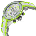 Marc Jacobs Rock Chrono White Dial White & Green Rubber Strap Watch for Women - MBM2592