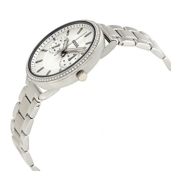 Fossil Tailor White Dial Silver Steel Strap Watch for Women - ES4262