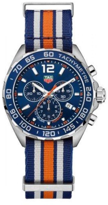 Tag Heuer Formula 1 Quartz Chronograph Blue Dial Two Tone NATO Strap Watch for Men - CAZ1010.FC8196