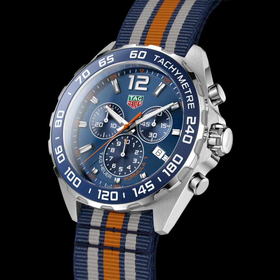 Tag Heuer Formula 1 Quartz Chronograph Blue Dial Two Tone NATO Strap Watch for Men - CAZ1010.FC8196